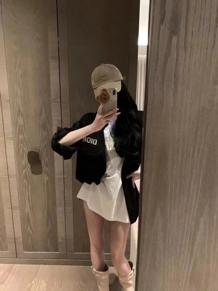 Повседневная рубашка Dior 2403 с вышитой пятиконечной звездой - черная