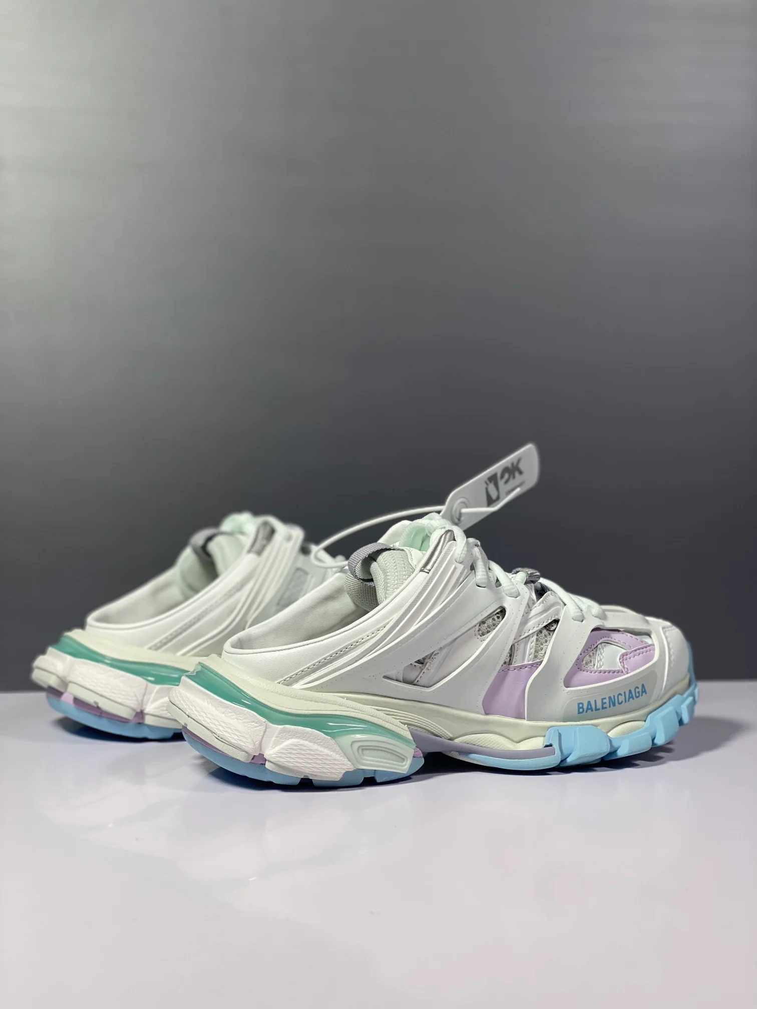 Balenciaga - Парные тапочки - 3-0 - Полутапочки - Кроссовки - Tess - S-Gomma - Maille - Бело-оранжевые - 2