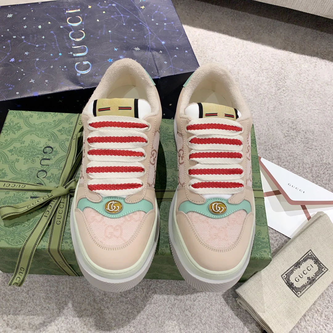 Новинка Gucci 2023 года - Туфли на платформе Dirty Shoes - Розовые