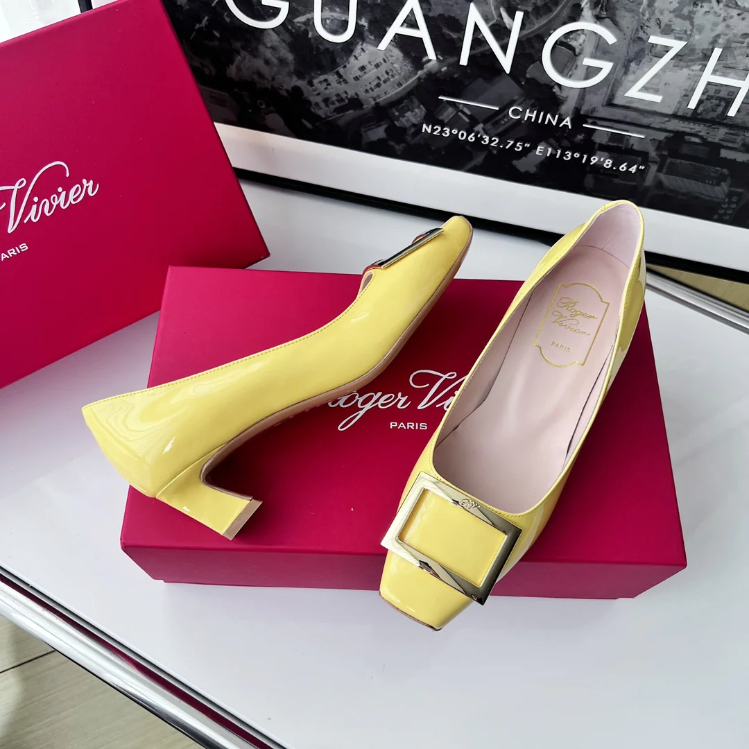 Туфли RV - классические туфли на высоком каблуке - 4-5 см - желтые
