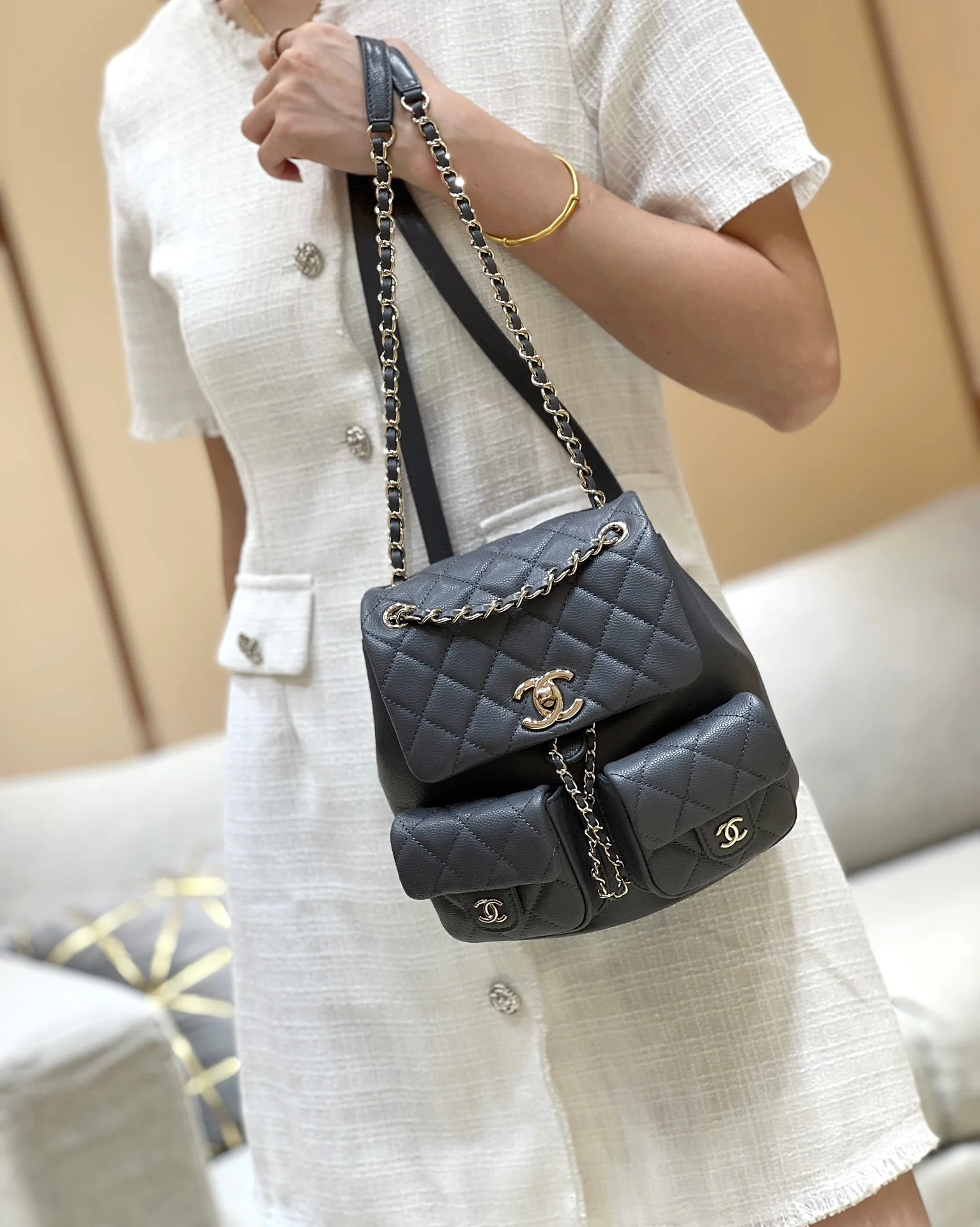 Рюкзак Chanel-Duma Frog — серый