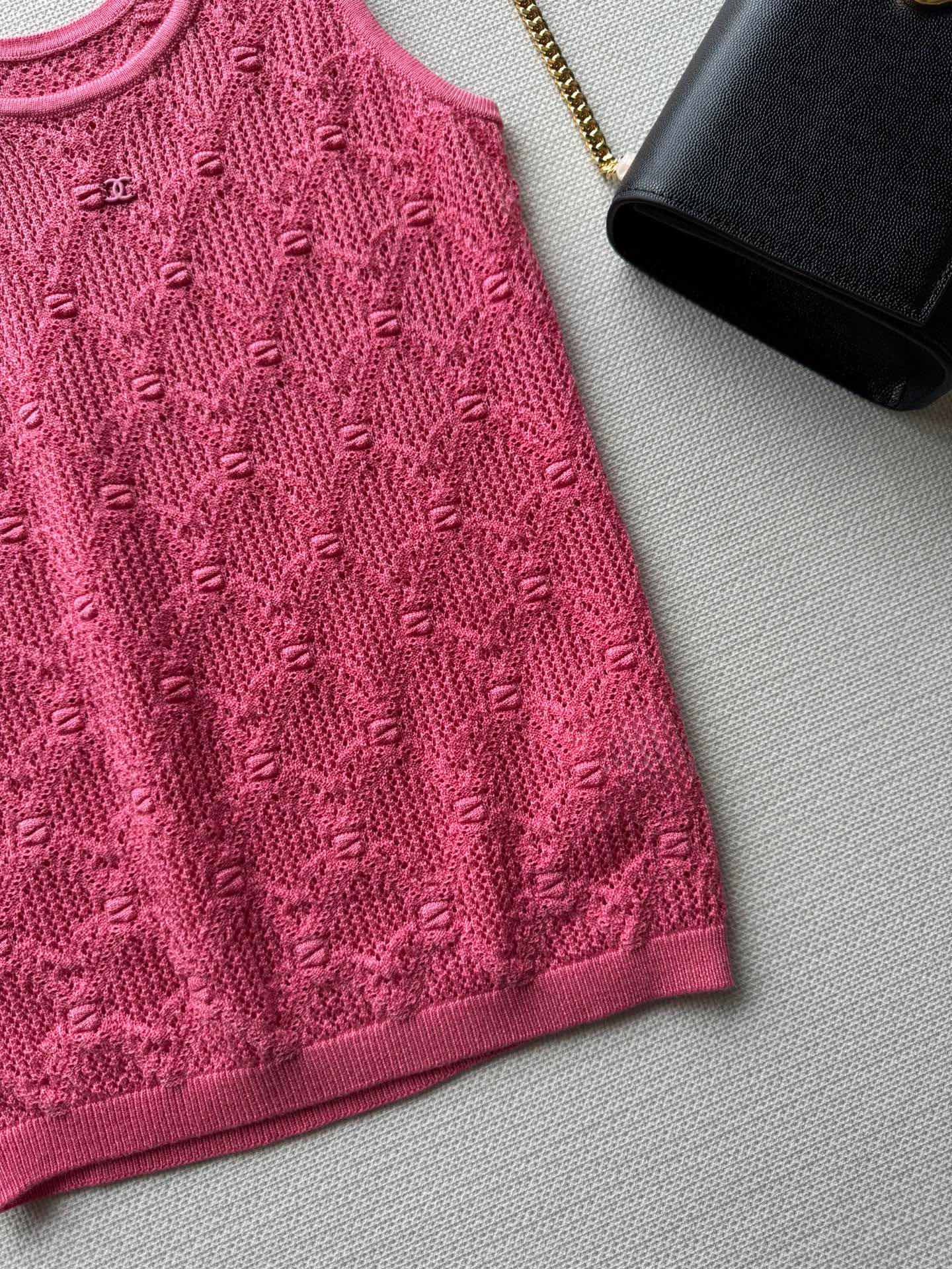 Жилет в стиле Chanel - 2403 - Новый розовый жилет