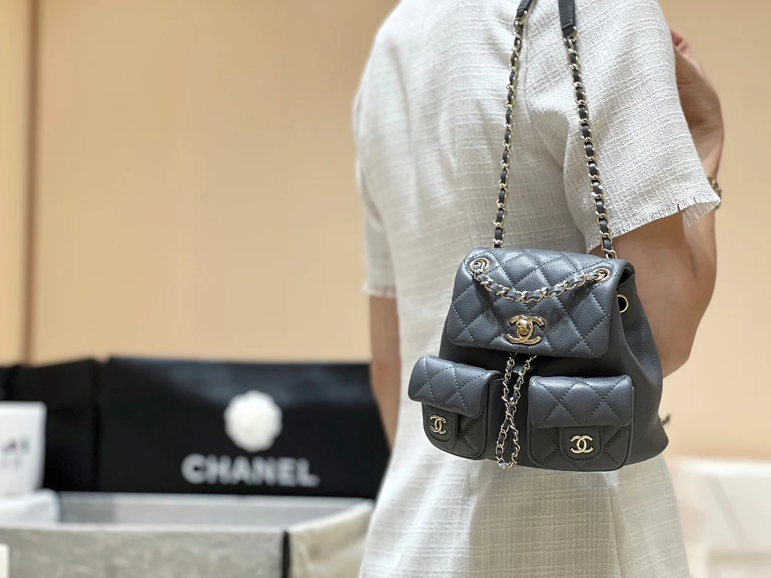 Рюкзак Chanel Duma Frog, маленький, серый