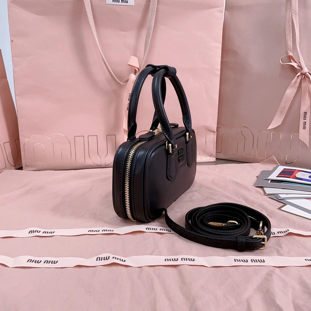 Miu Miu-5bb123-too-pretty-bowling handbag-small-black