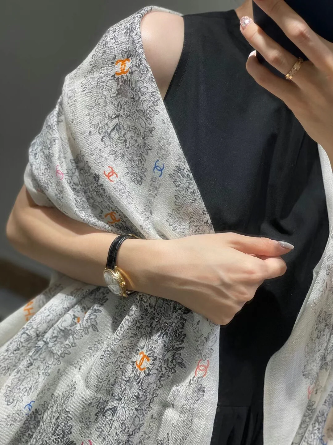 Кашемировый шарф Chanel - 110-200 см