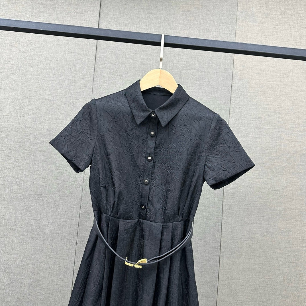 Dior - 2403-24 Новое платье из плотного жаккарда для ранней весны - Черное