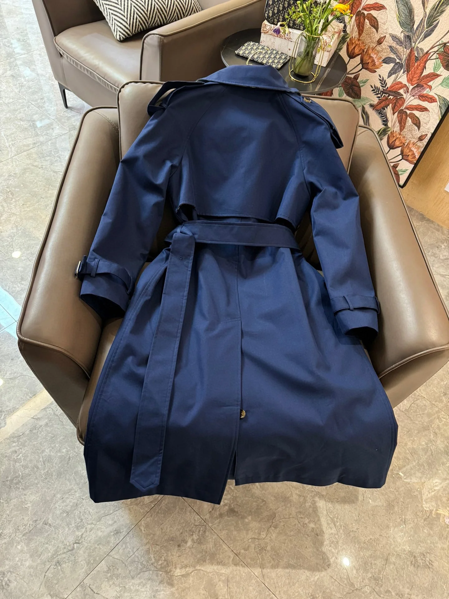 Новый тренч Burberry 2403-24ss - темно-синий