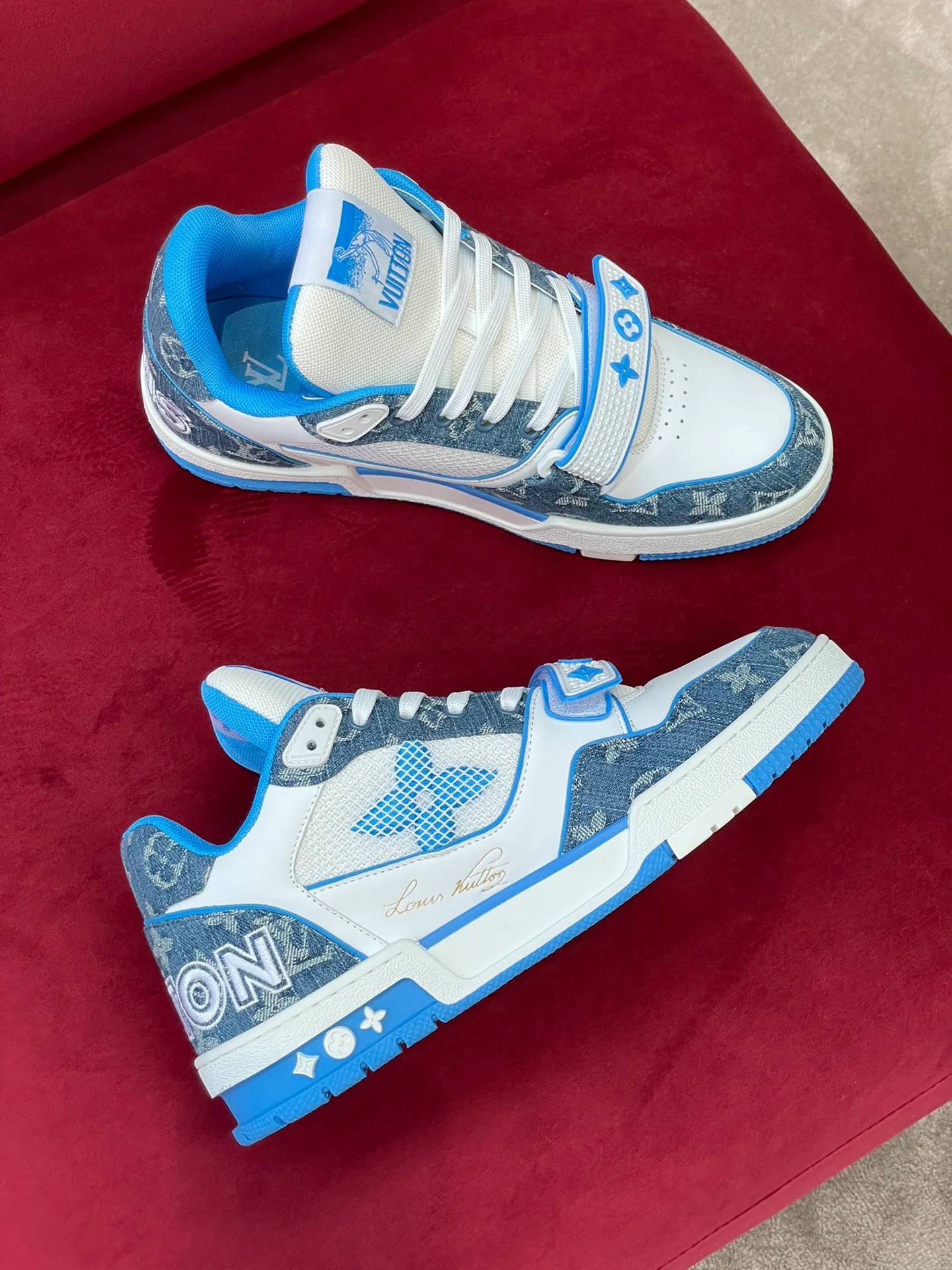 Кроссовки LV Trainer Series - Спортивная обувь - Унисекс - Бело-синие - 1