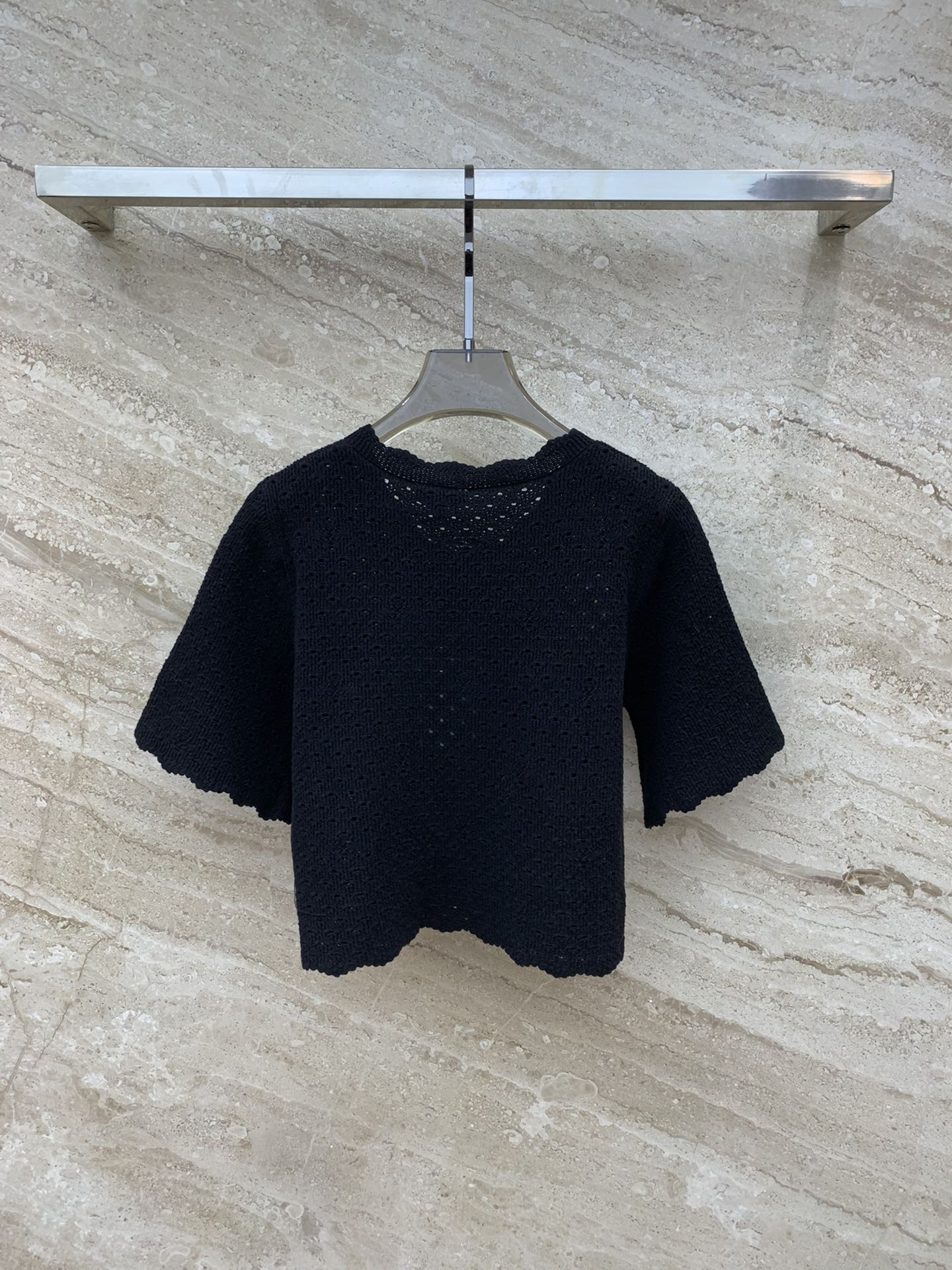 Chanel 2403 - Ажурный вязаный топ - Черный