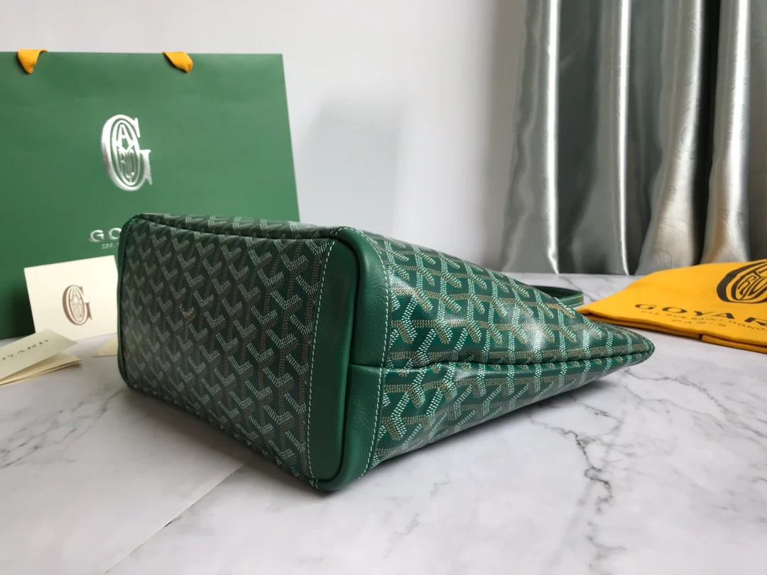 Маленькая сумка-тоут Goyard на молнии - зеленая