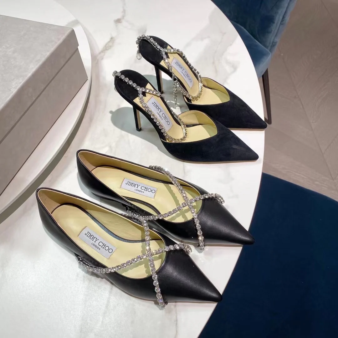 Jimmy - Цепочка с крестом и стразами - Туфли на высоком каблуке - 1