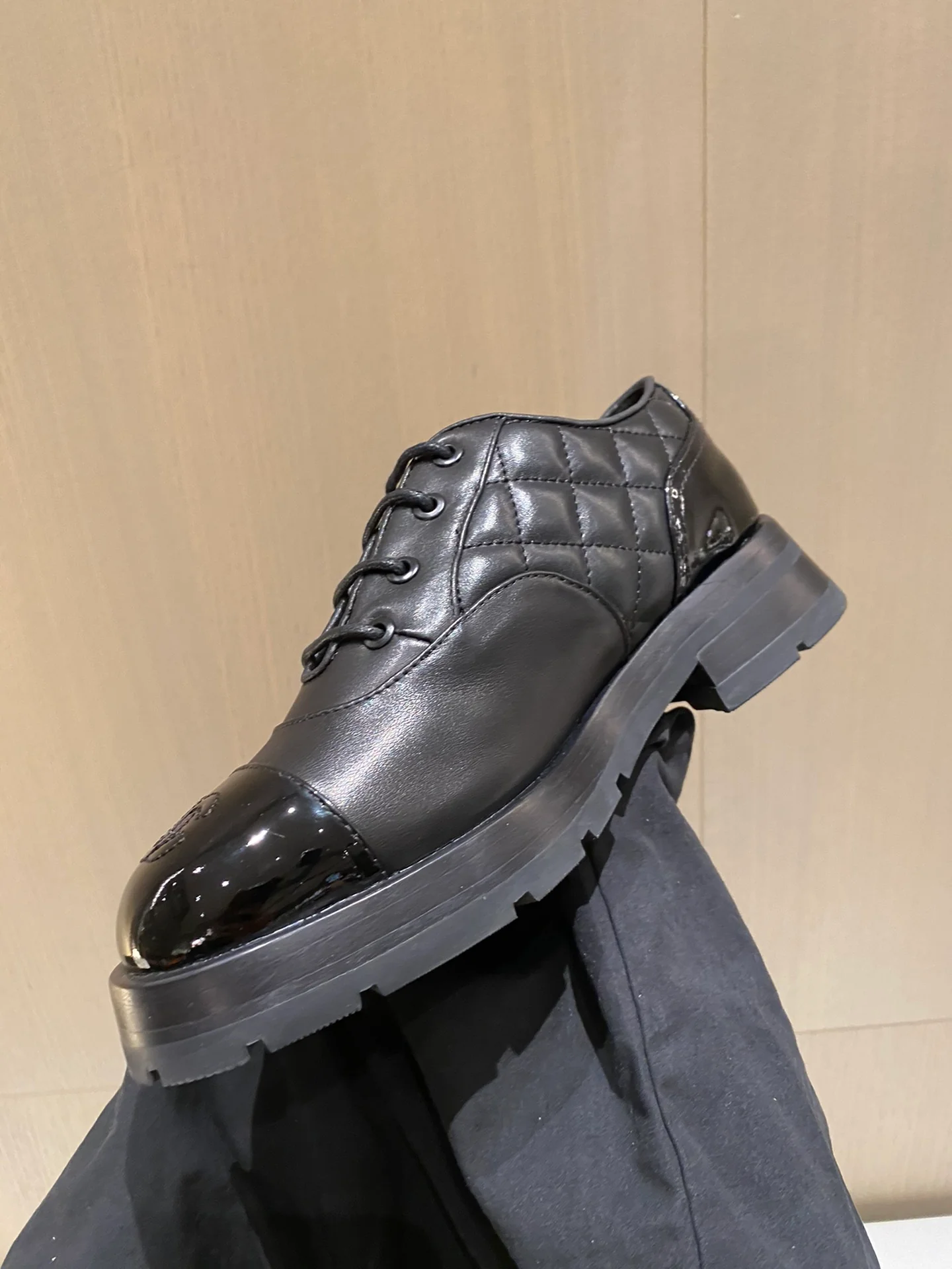 Chanel - Туфли-афро из натуральной кожи - Полностью черные