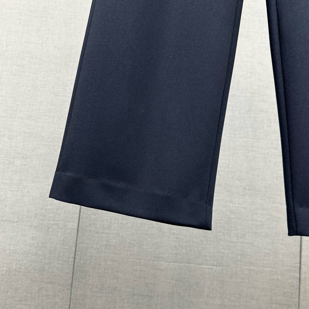 Miu Miu - 2404 - Широкие брюки с жаккардовым узором в виде букв - Черные