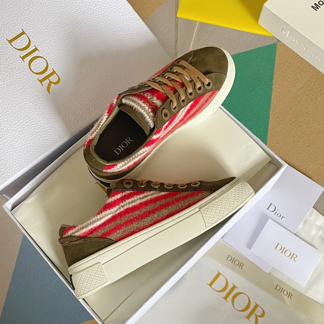 Повседневные кроссовки Dior Rainbow - Коллаборация - Коричневые