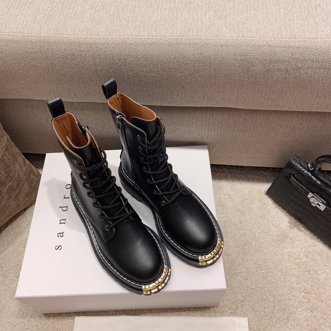 BV - Металлическая колодка - Ботинки на шнуровке до середины икры