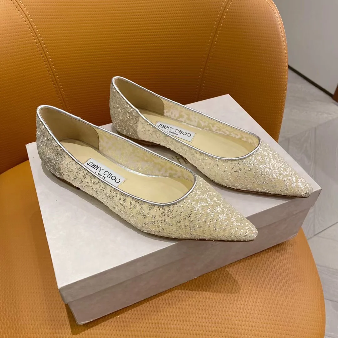 Коллекция Jimmy Mesh Sequin - Туфли с острым носком - Балетки - Туфли на высоком каблуке