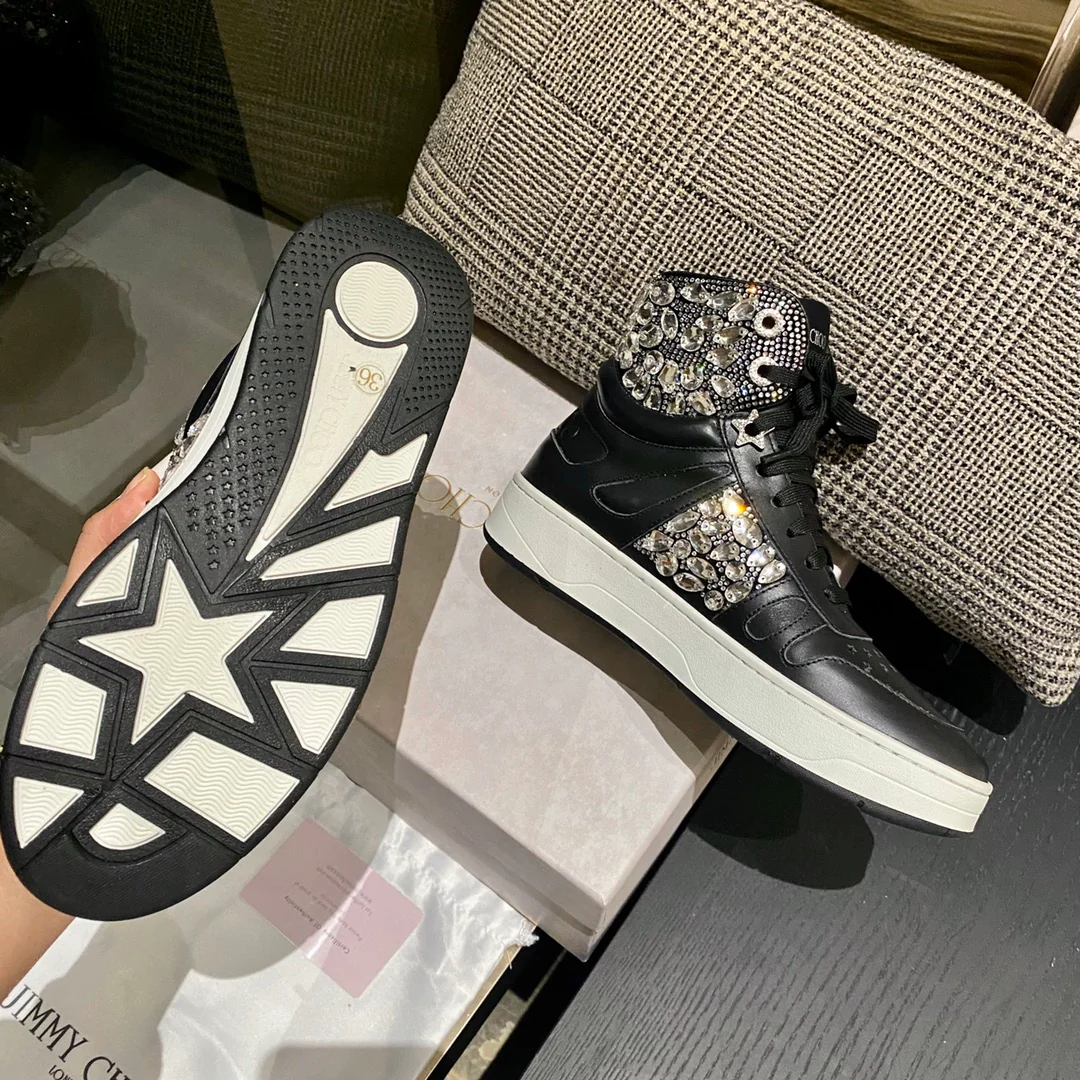 Jimmy - Верх из жемчуга - Платформа - Высокие - Повседневные туфли - Черные - 1