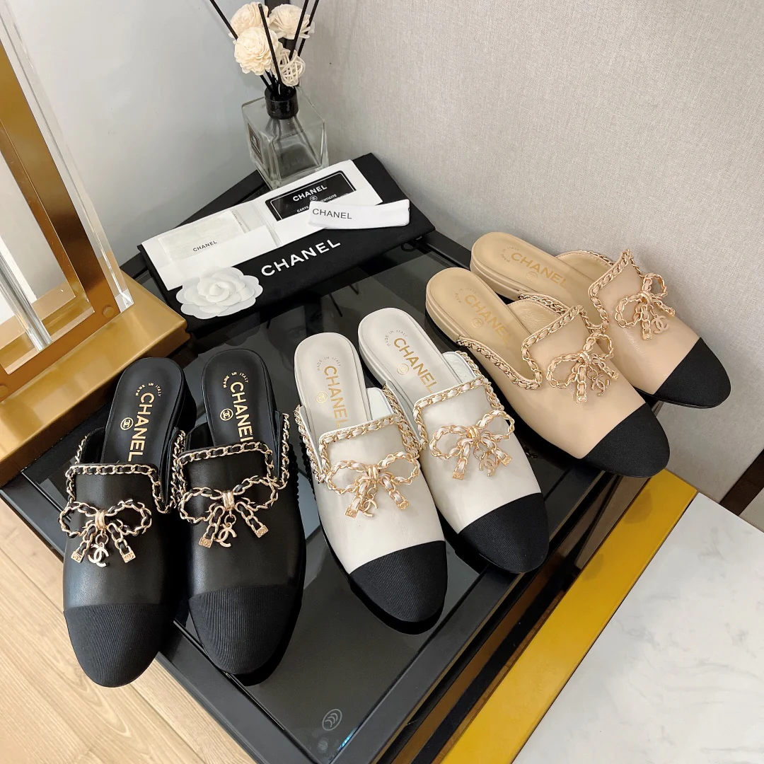 Chanel - Цепочка-бантик, полукрепление - Овечья кожа - Черный