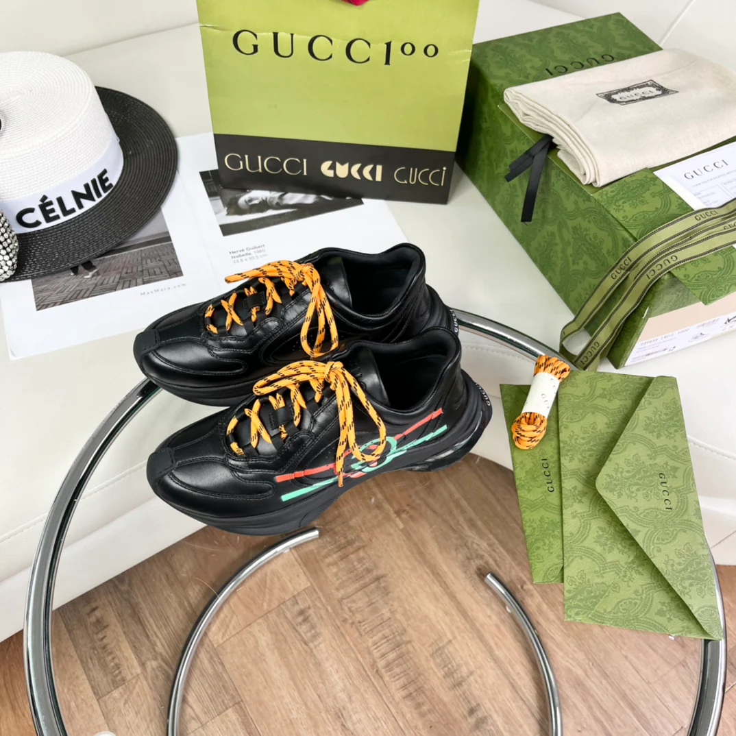 Новинка Gucci 2022 года - Массивные туфли - Женский стиль - Черные