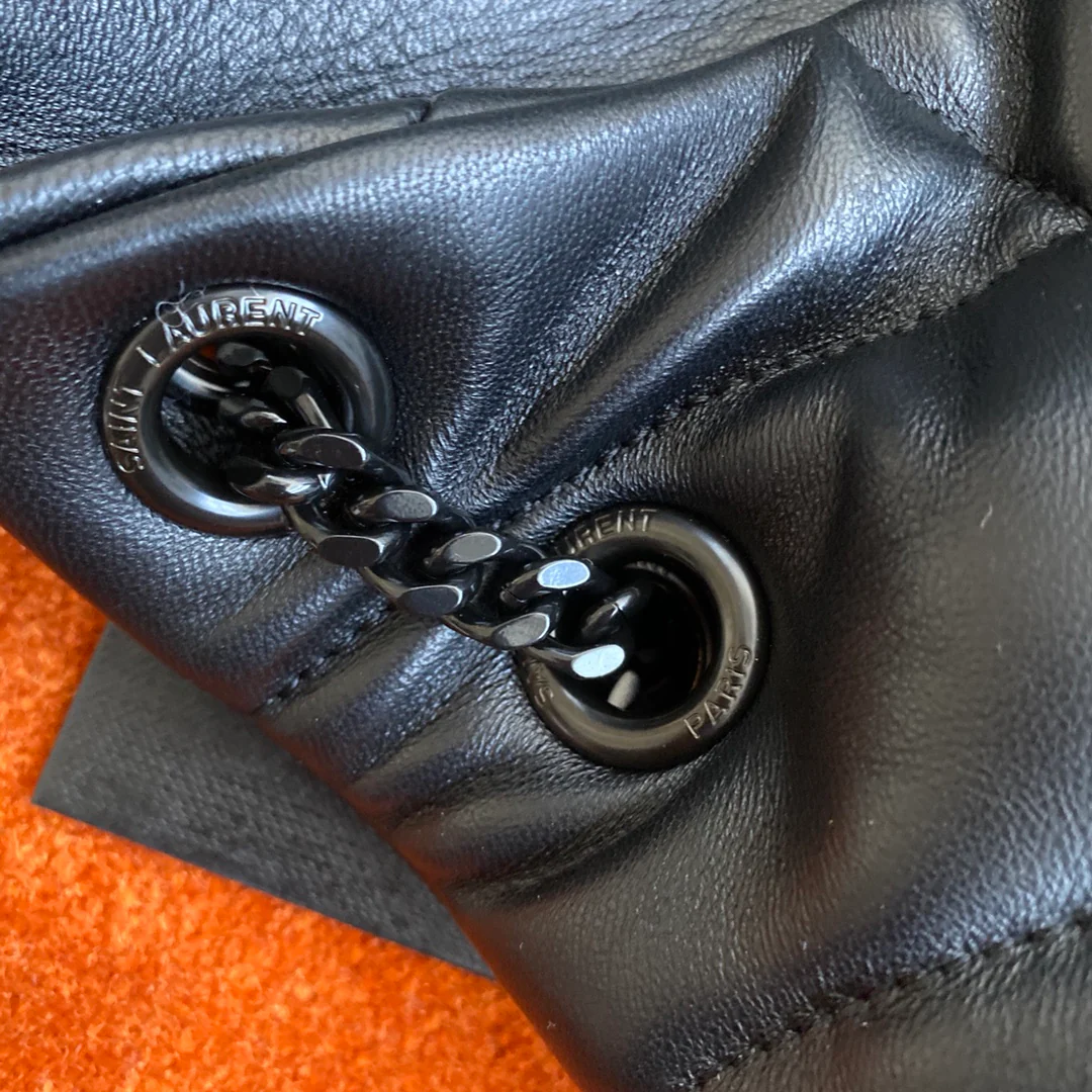 Сумка-пуховик YSL из овечьей кожи - черная - маленькая