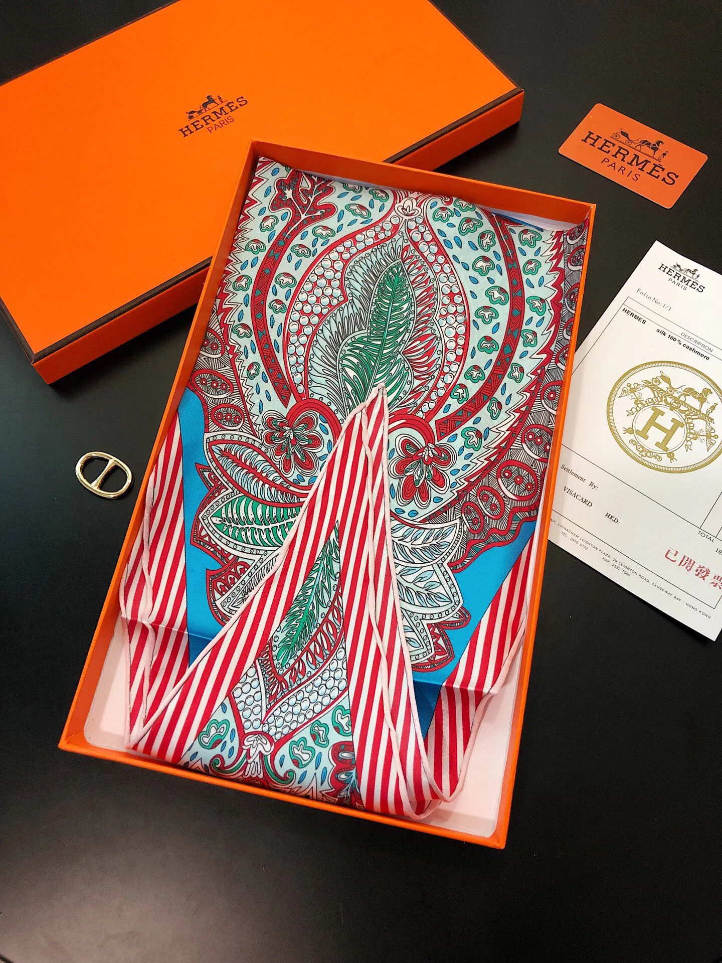 Hermes - Новейший шарф Garden Diamond - 100% - Твиловый шелк - 43 - 115 см - 2
