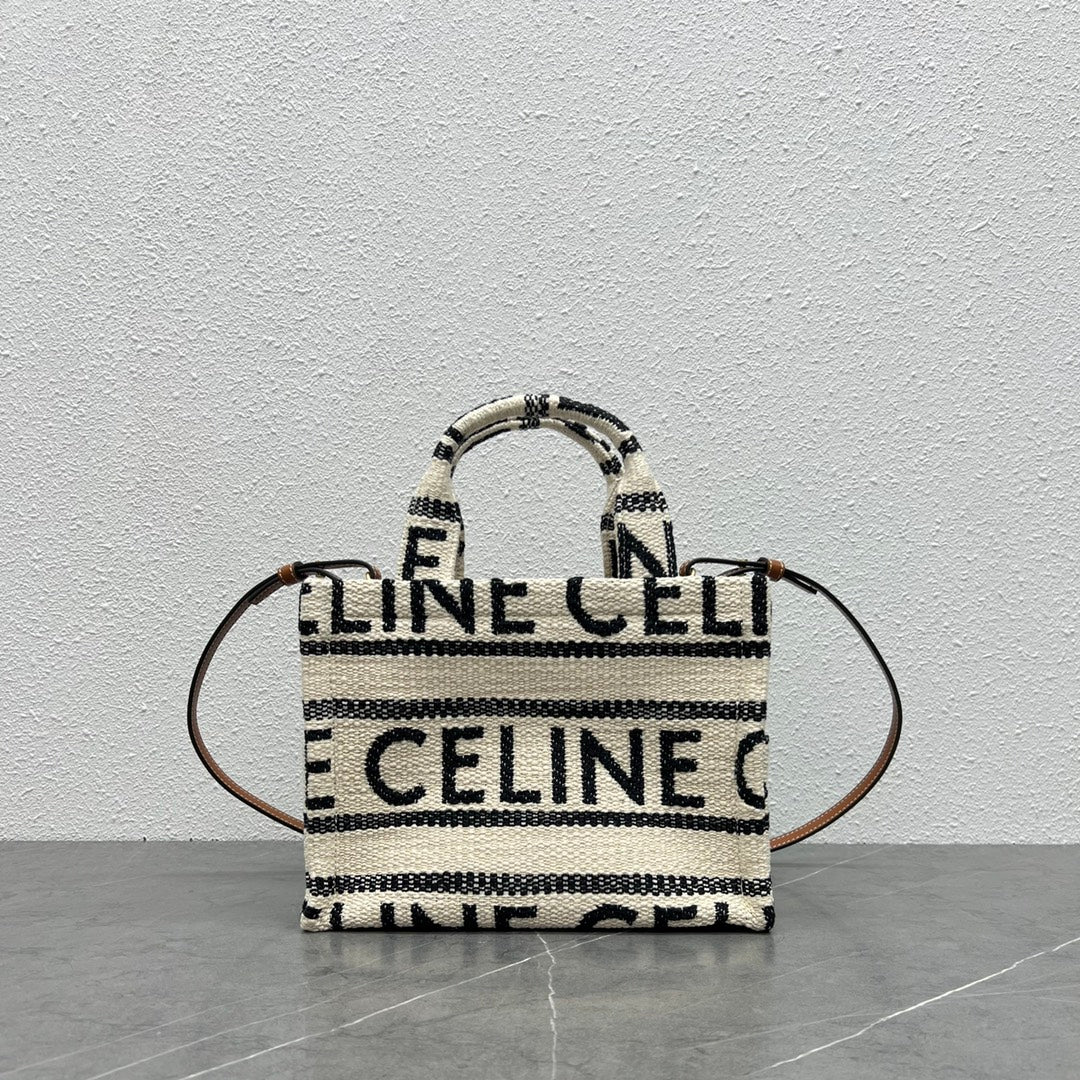 Сумка-тоут Celine New Cabas Thais, маленькая, бело-черная.