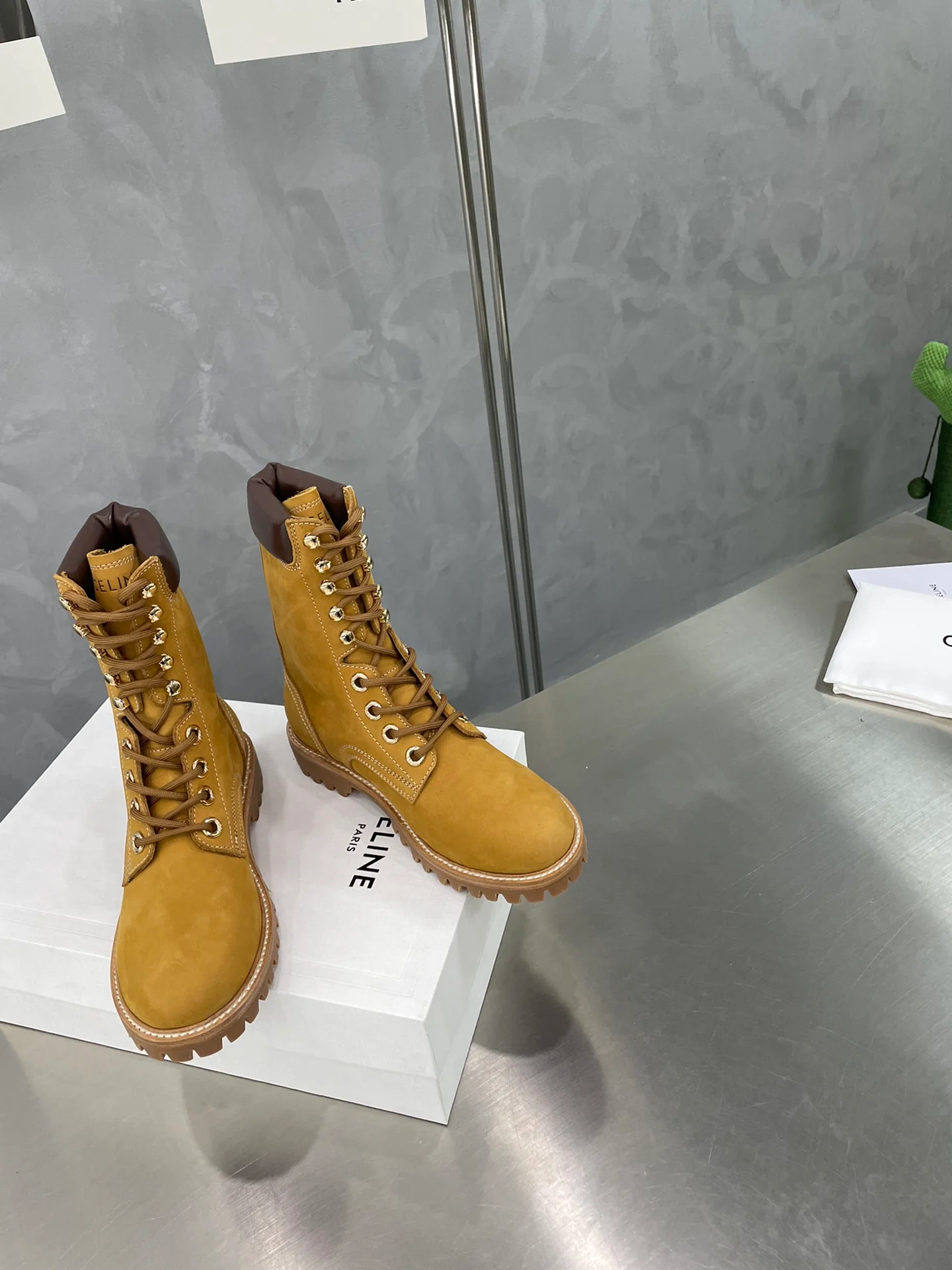 Сапоги для верховой езды Celine до середины икры - унисекс - цвет хаки