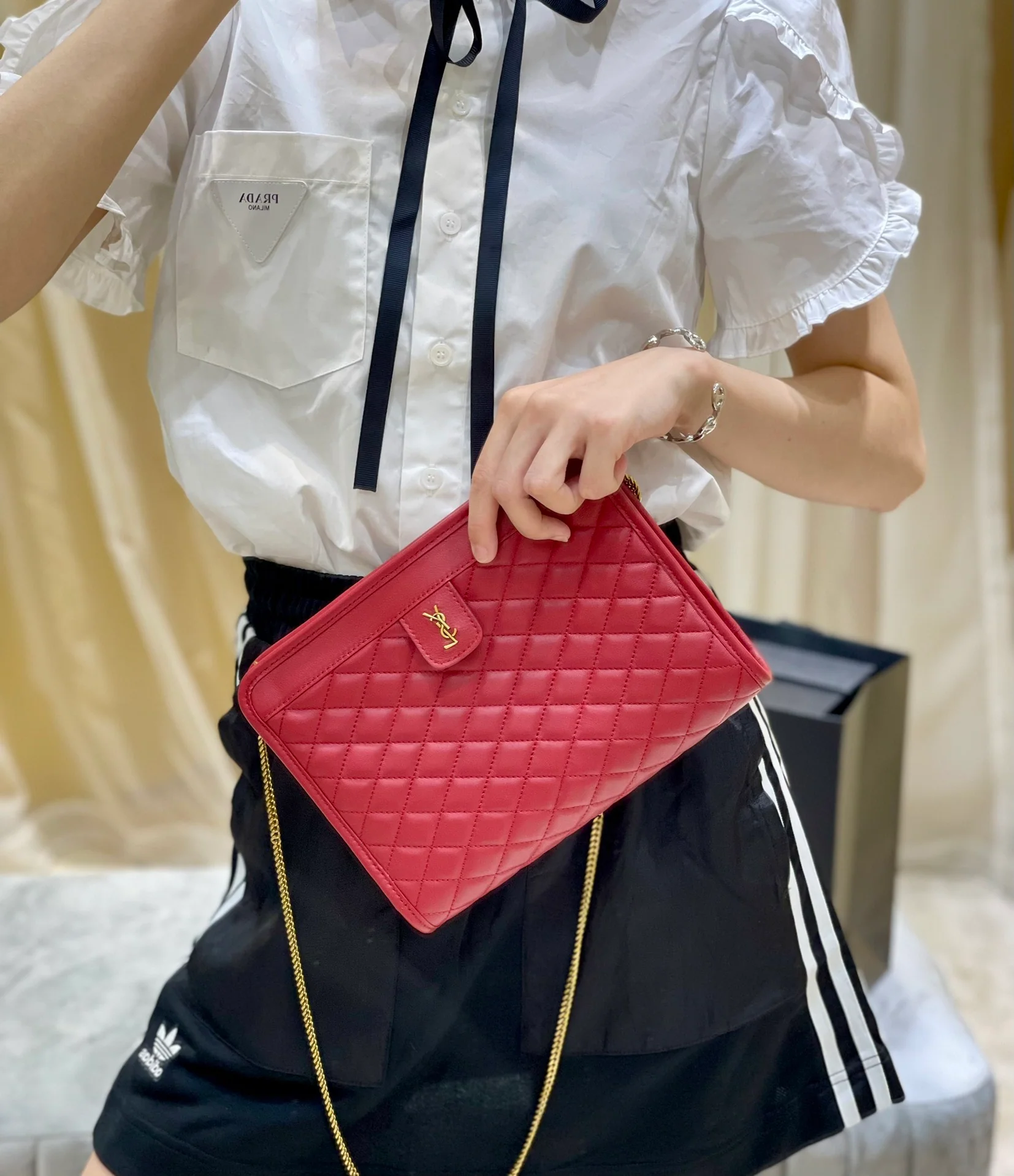 Сумка YSL Montaigne Chain Bag - сумка через плечо - красная