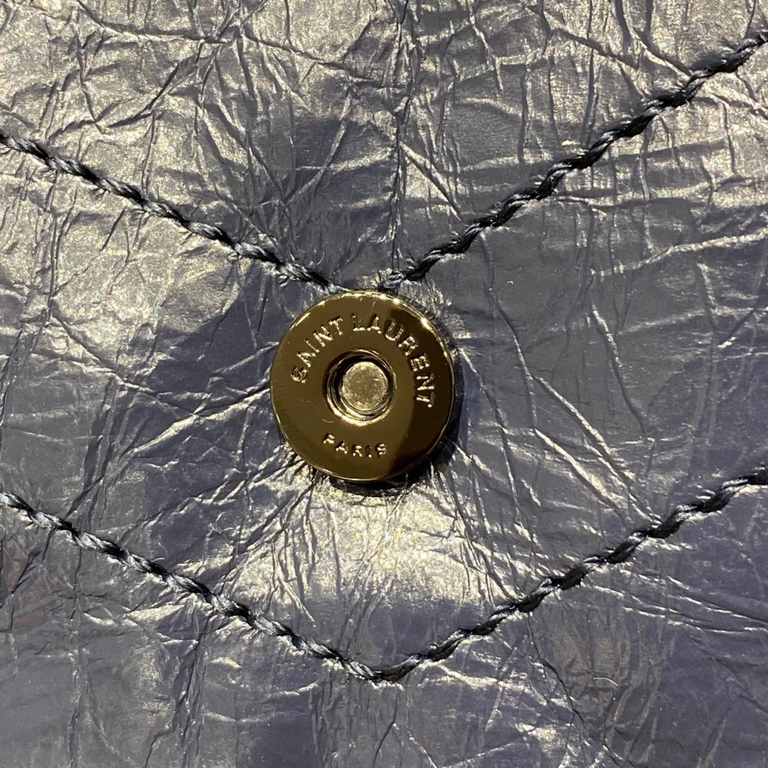 Сумка-мессенджер YSL Niki - темно-синяя - кожа - 22 см