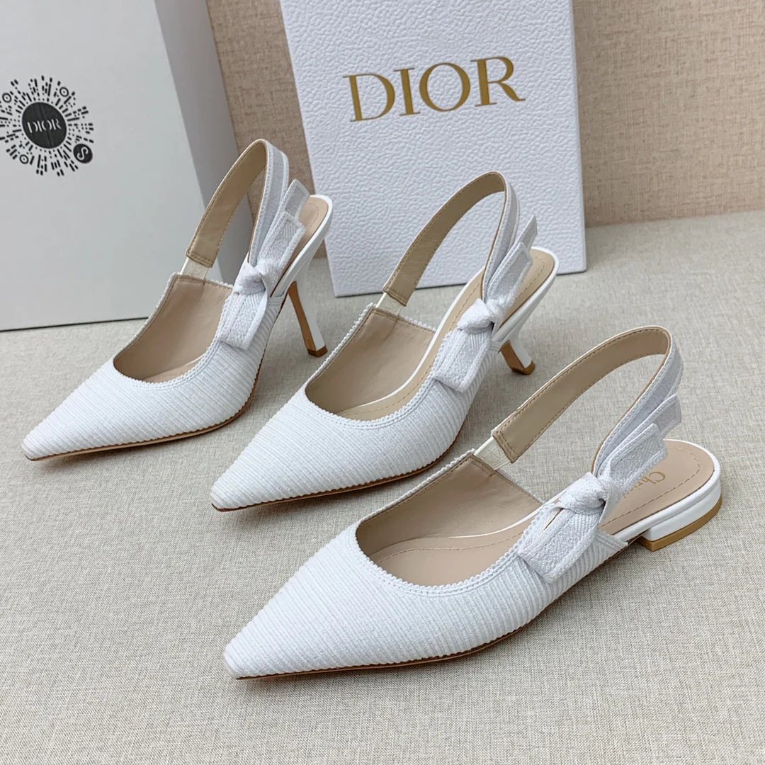 Dior - Туфли-балетки с открытыми плечами - Туфли на низком каблуке - Туфли на высоком каблуке