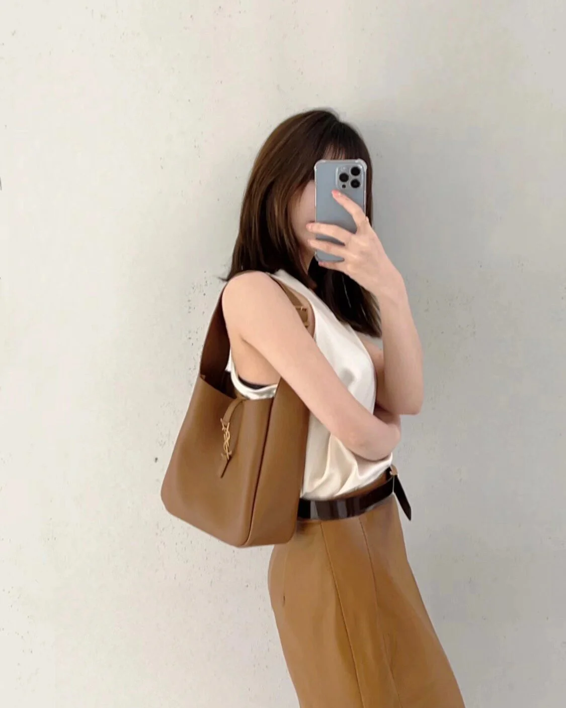 YSL-le-5a7-hobo-underarm bag-caramel brown