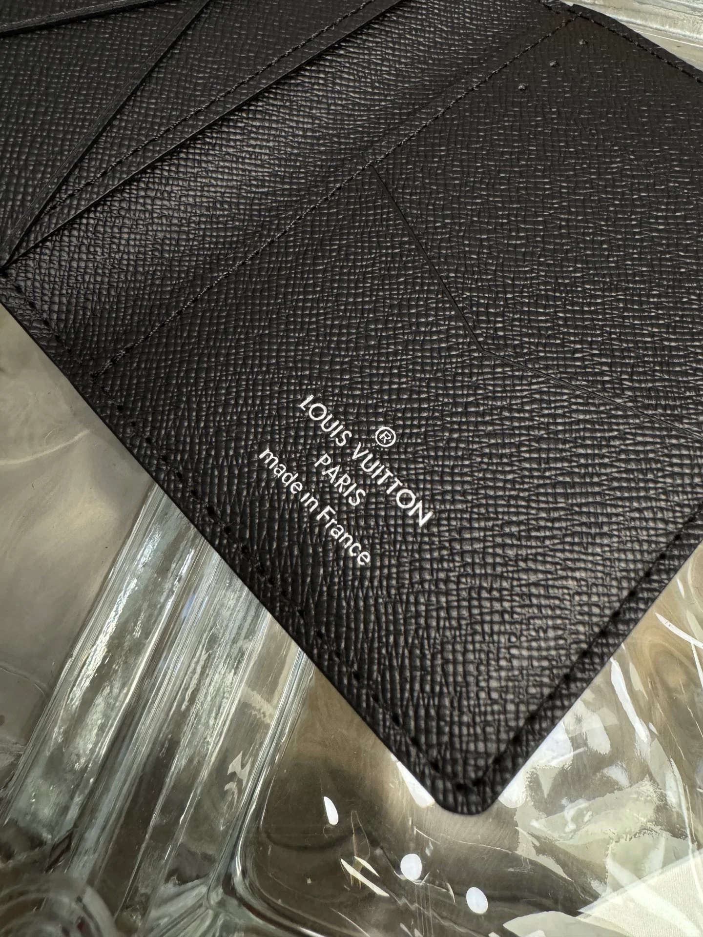 LV-m61696-Карманная складная сумка-черная из канваса с монограммой