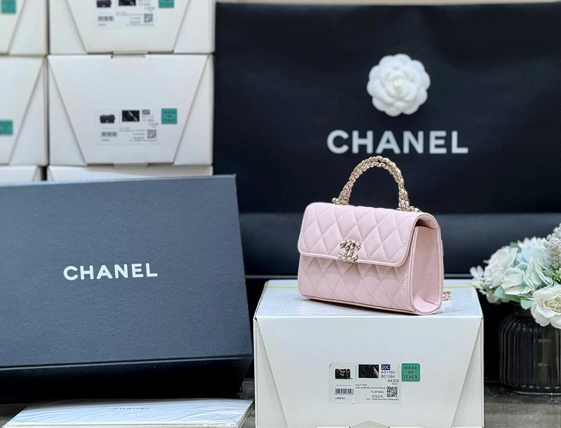 Сумка Chanel 25s Kelly Handle Bag - светло-розовая