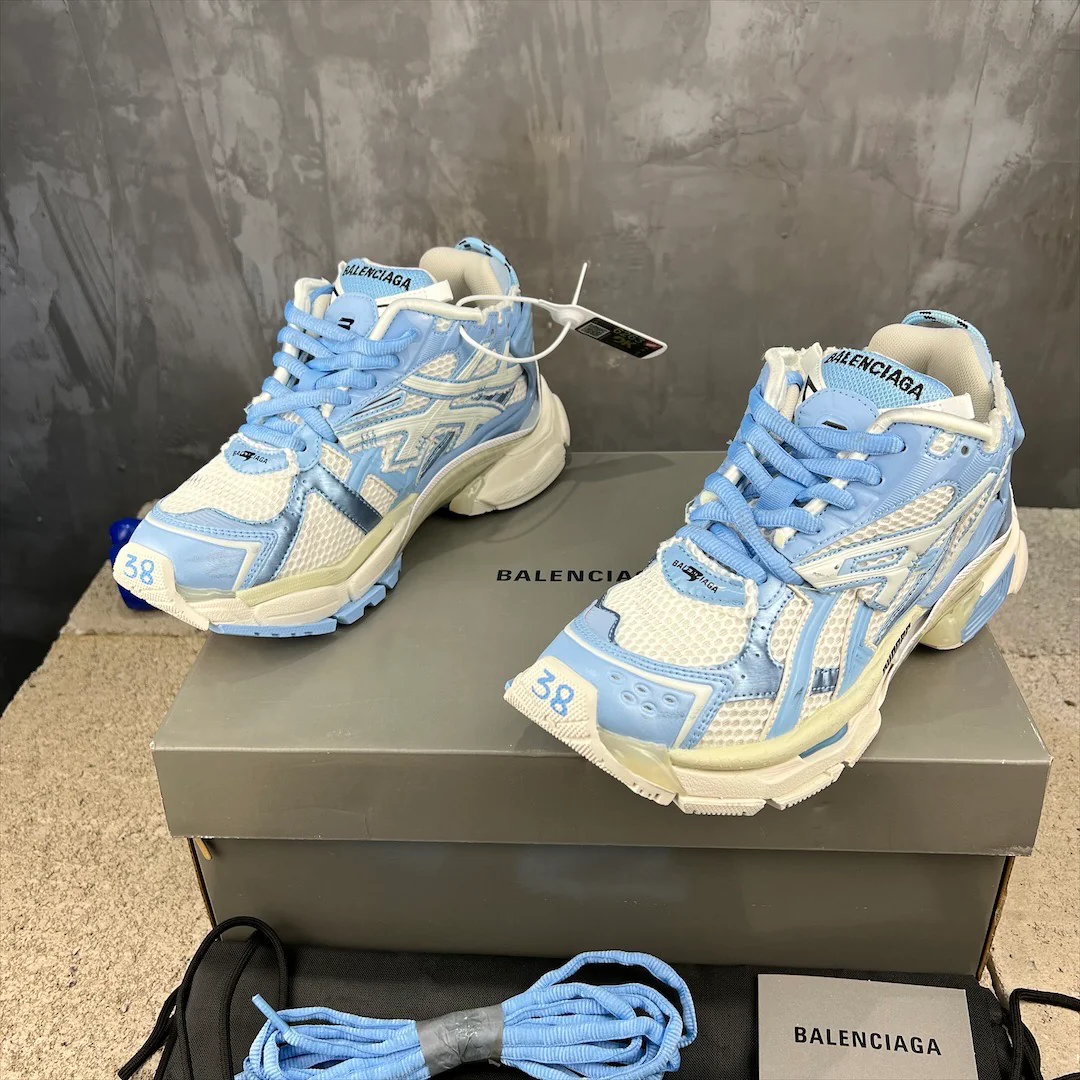 Кроссовки Balenciaga Runner - унисекс - бело-синие