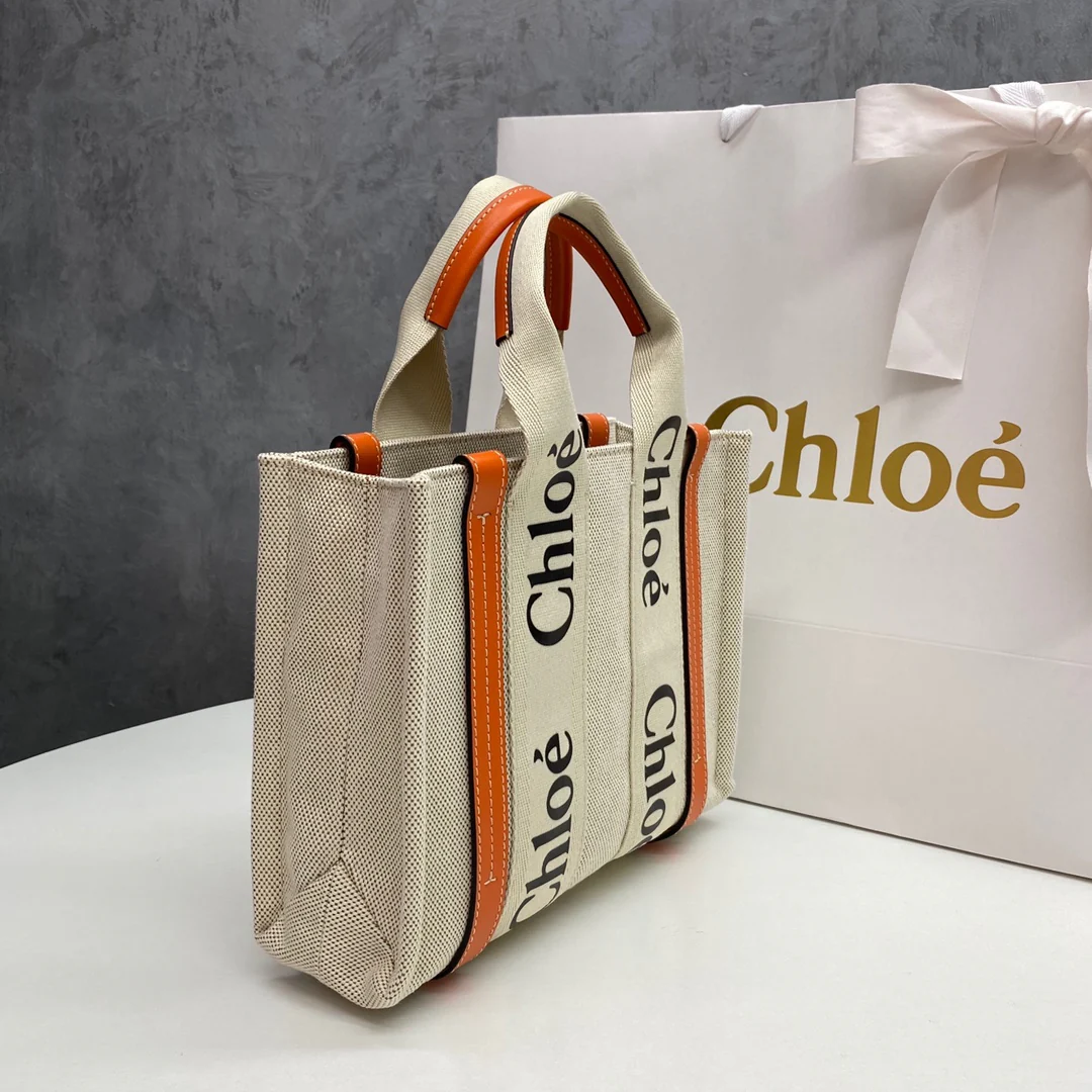 Сумка-тоут Chloe Woody - Маленькая - Оранжевая