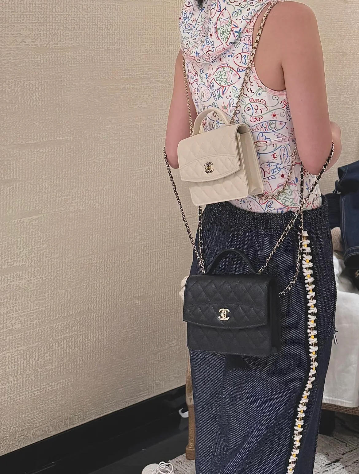 Рюкзак-мессенджер Chanel 25c - кремово-белый