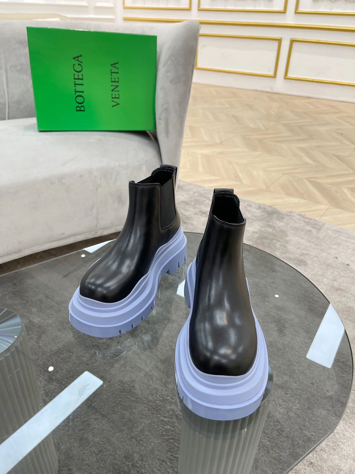 BV - Светло-голубые - Ботинки на низкой платформе