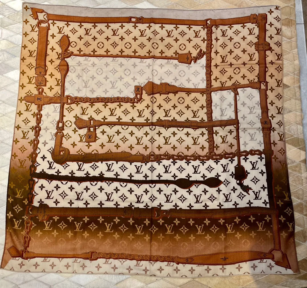 LV - Двусторонний шарф, 110 см - Детский флис, класс 2