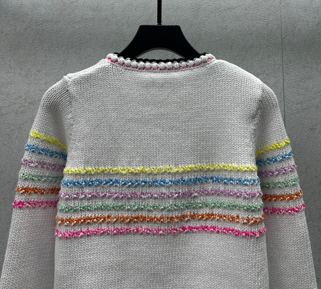 Chanel - 2404 - 24 Новинка ранней весны: полосатый вязаный кардиган