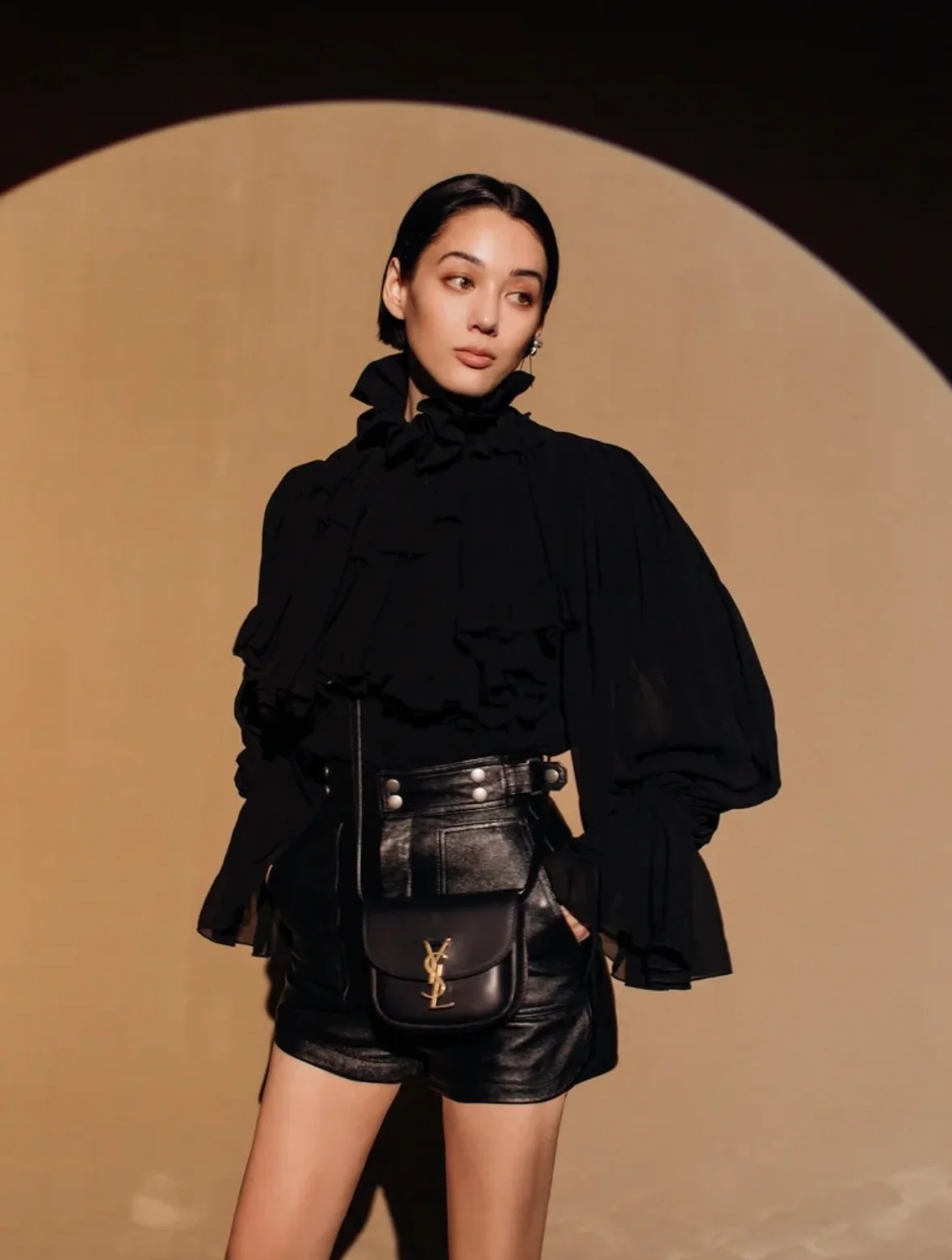 Сумка-седло YSL-Kaia-черная