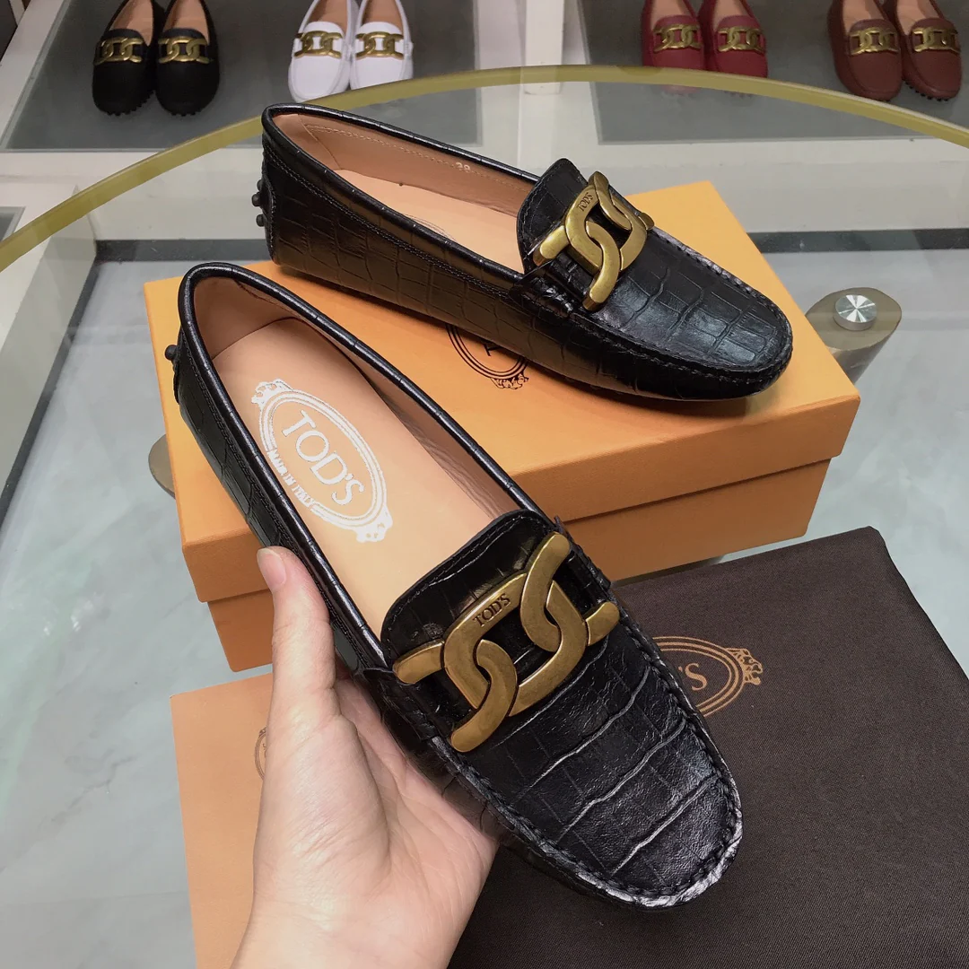 Tods - клетчатые лоферы - туфли без шнурков