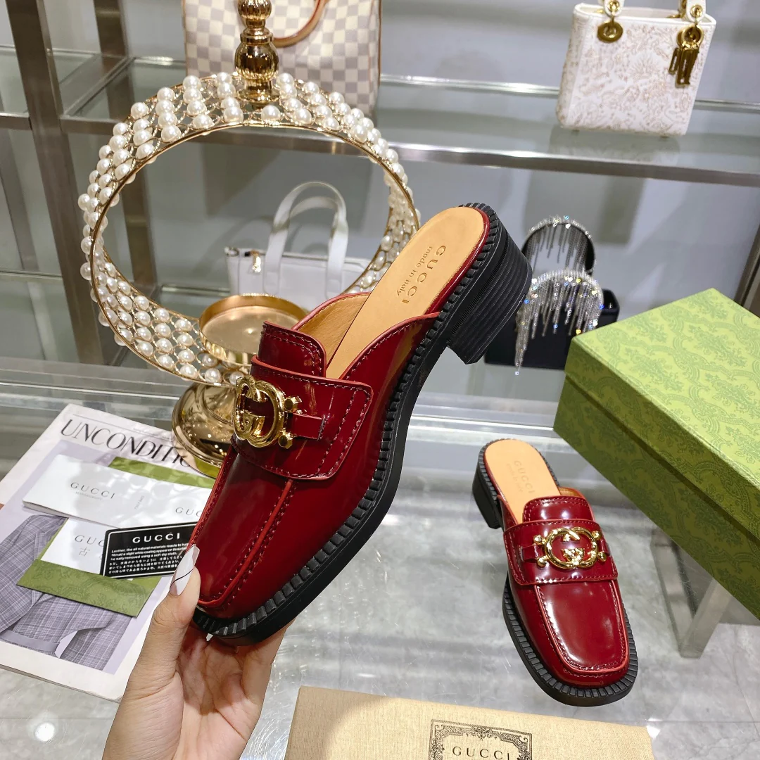 Лоферы Gucci с квадратным носком (без шнурков)