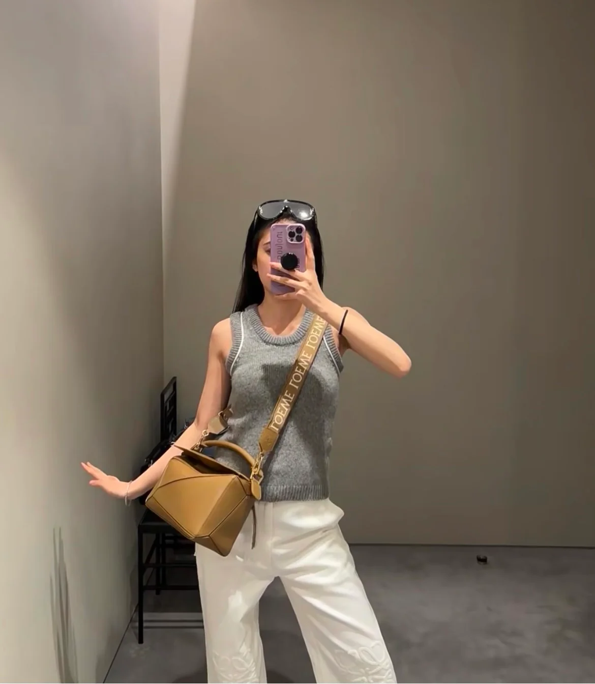 Loewe Puzzle Leather Satin Caramel Small