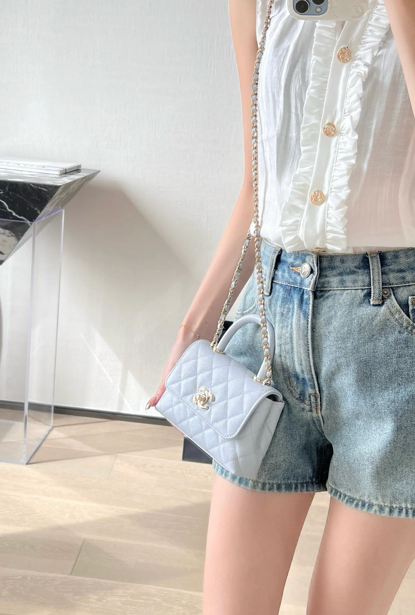 Chanel - ????-?????????-bb Синяя золотая пряжка