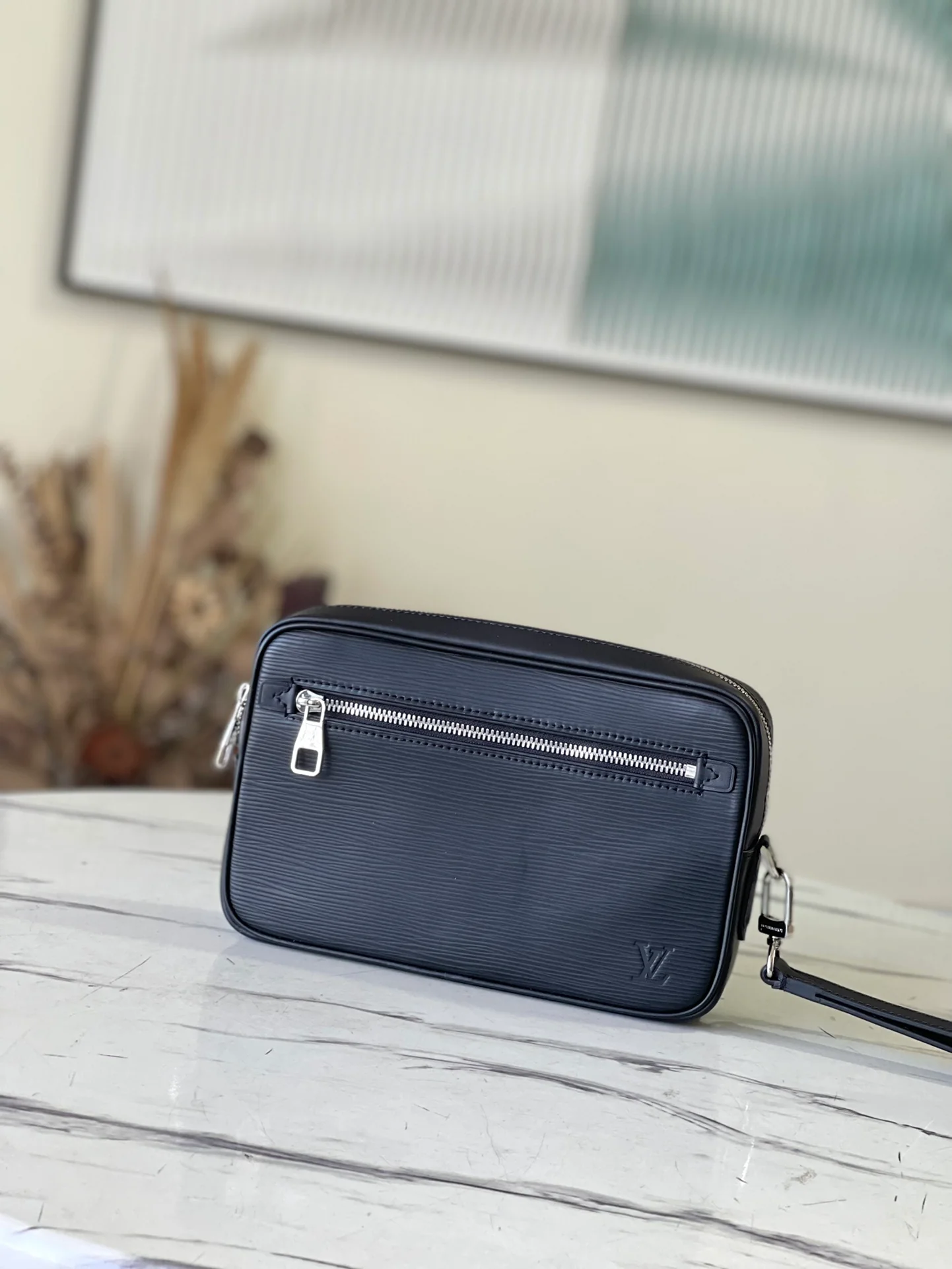 m51726-LV-сумка Kasai, черная с узором ?водная рябь?