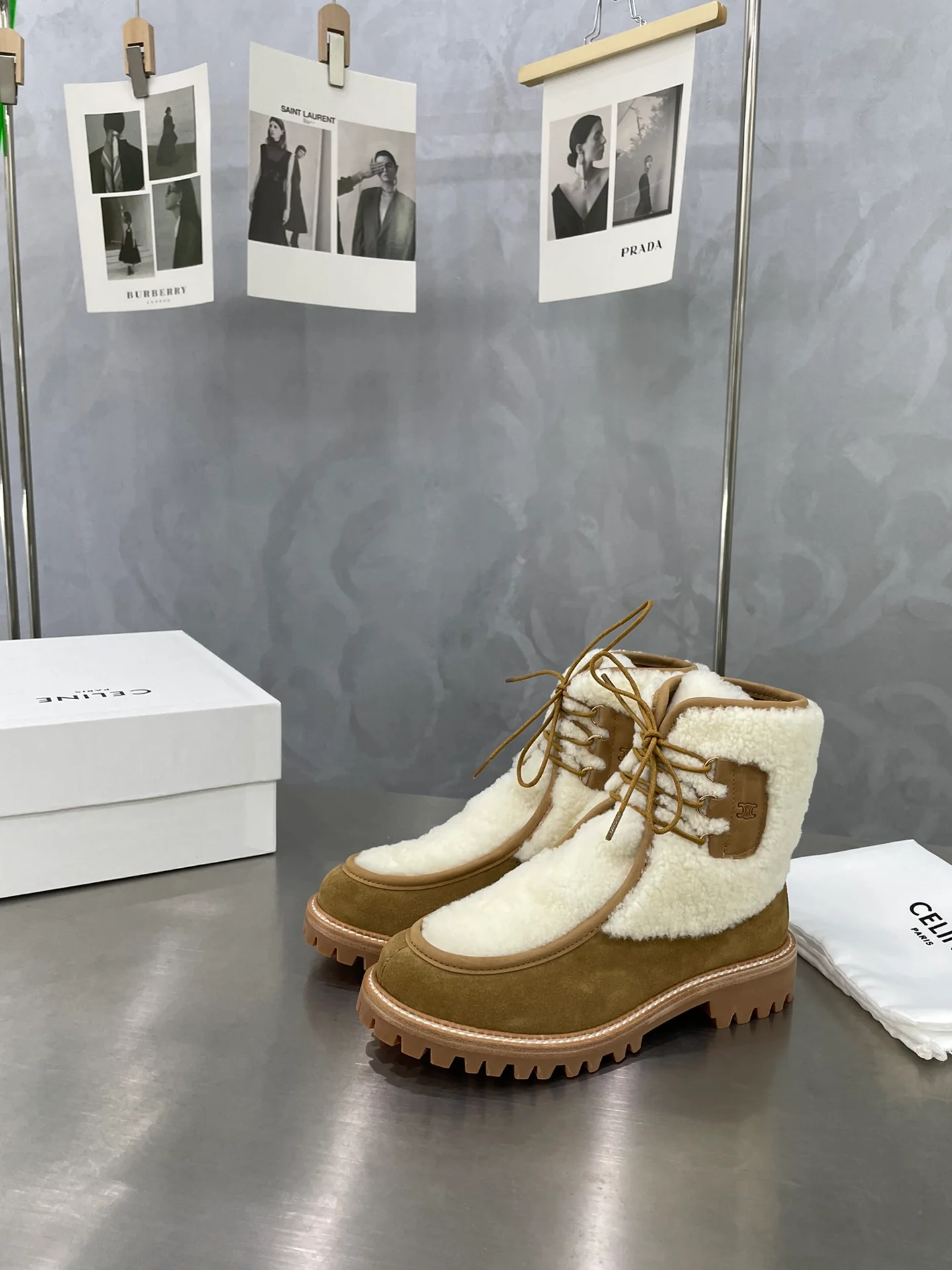 Celine - Сапоги для верховой езды из овчины - Модель унисекс