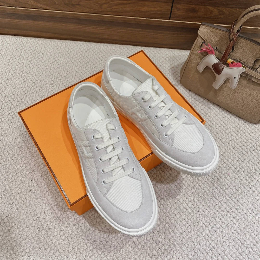 Весенняя коллекция Hermes 2022 — Белые повседневные кроссовки — Унисекс — Белые