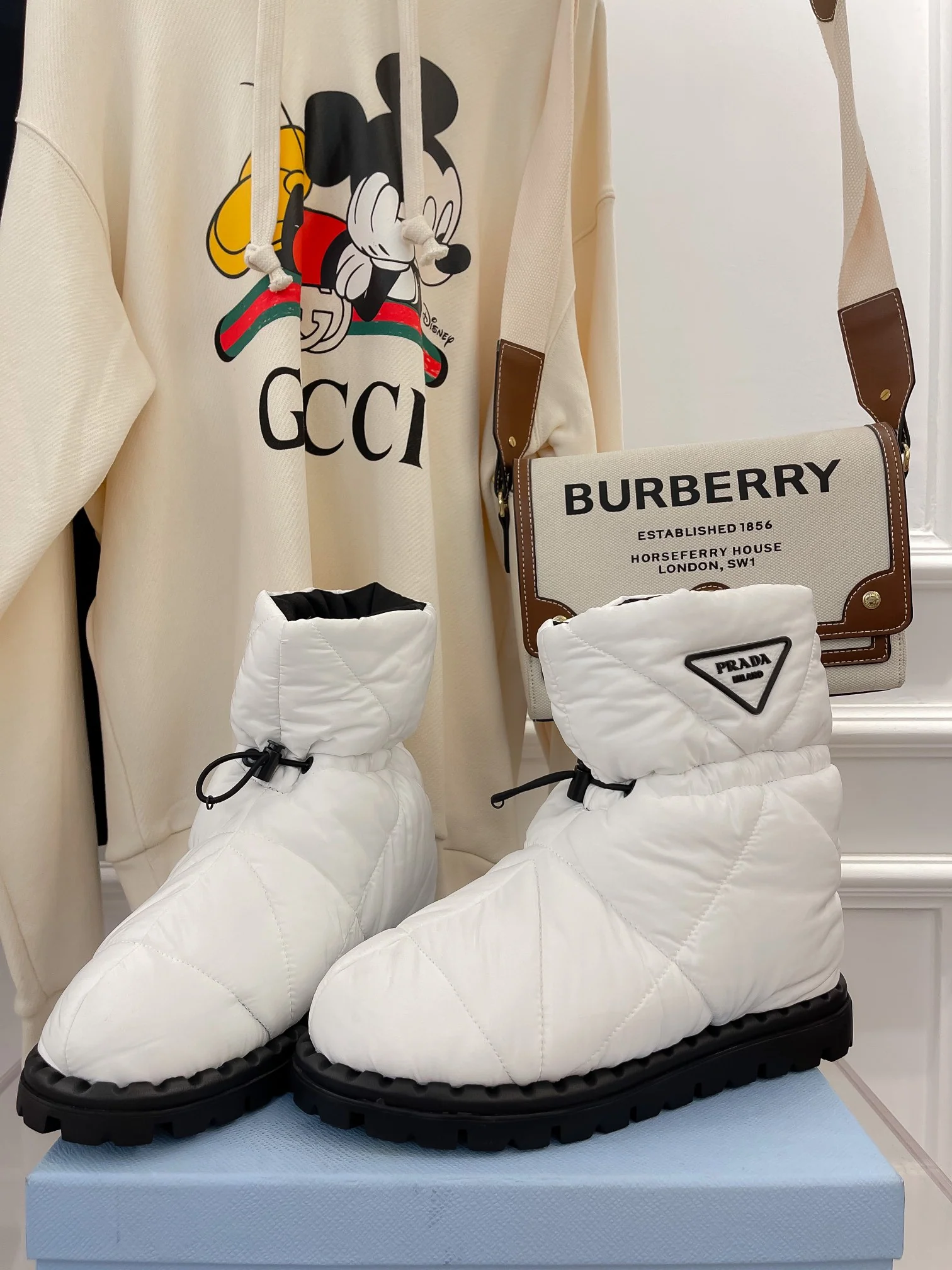 Обувь Prada - Prada - Самые продаваемые пуховые сапоги для снега - Белые