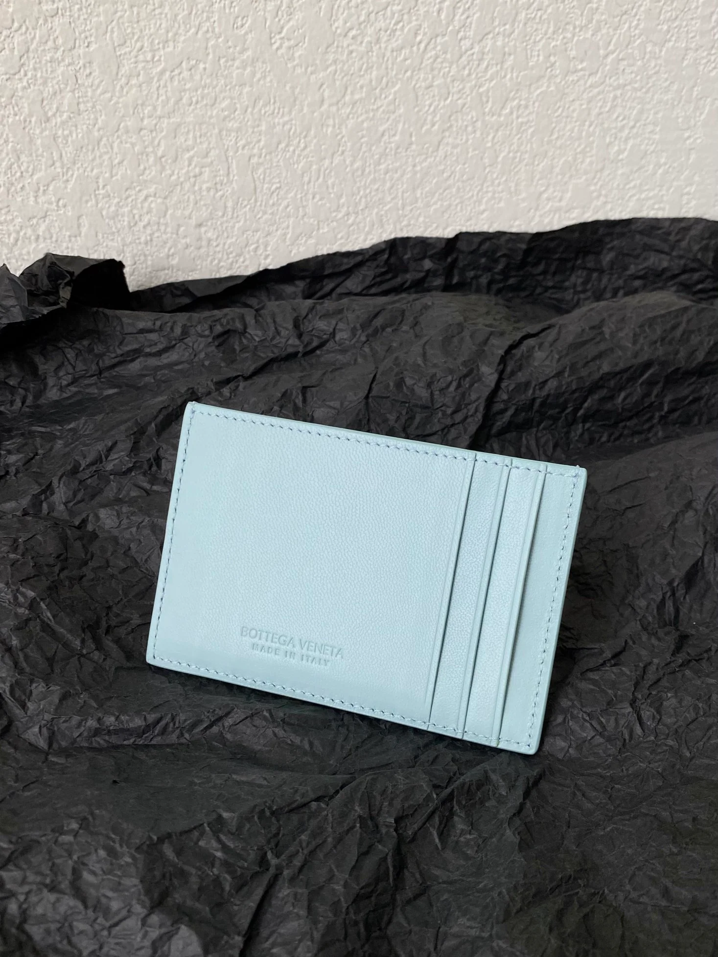 BV-中格 编织 卡夹 卡包 牛皮 11x7.5cm 湖水蓝