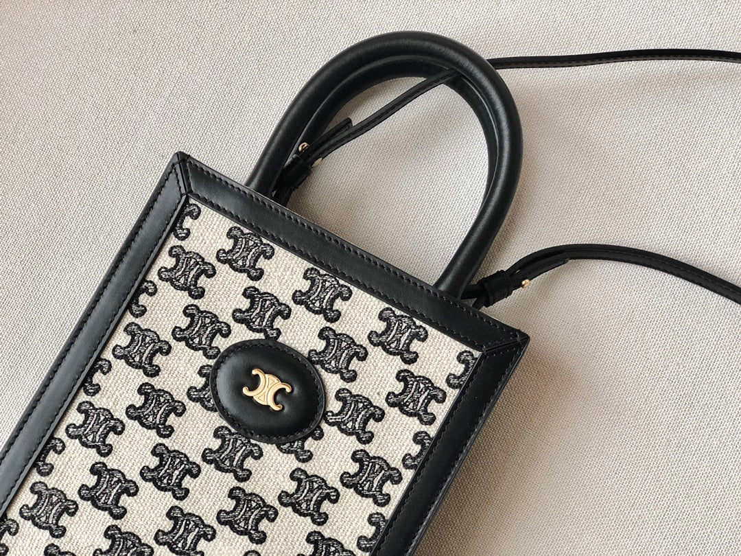 cabas - Миниатюрная вертикальная сумка Triomphe с вышивкой